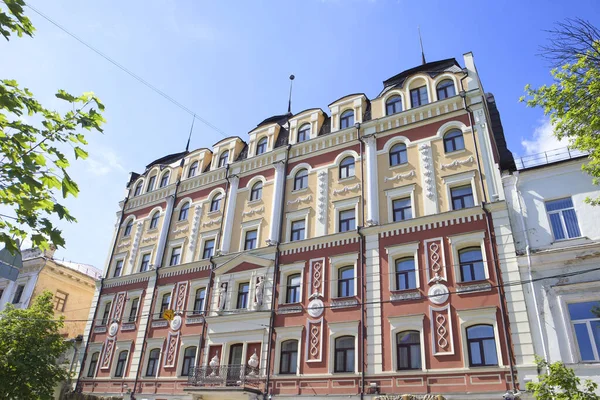 Zabytkowy Budynek Powiecie Podolskim Kijowie Ukraina — Zdjęcie stockowe