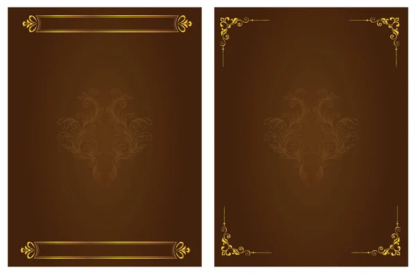 Vintage Background Golden Frame — Stock Vector