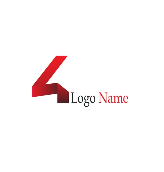 Ilustração Logotipo Número Quatro — Vetor de Stock