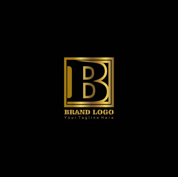 金の文字Bのロゴ — ストックベクタ
