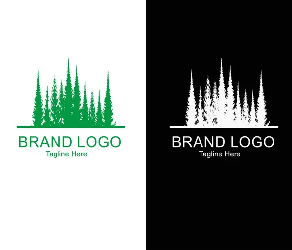 Illustration Sapin Pour Logo Vert — Image vectorielle