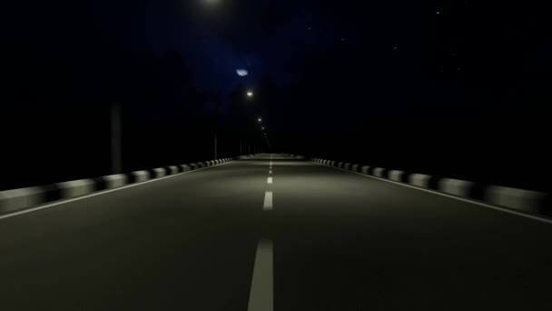 Road Night Wysokiej Jakości Animacja — Wideo stockowe