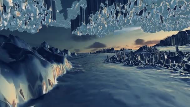 Glaciar Animación Alta Calidad — Vídeo de stock