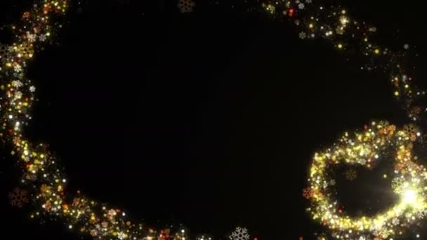 Jul Ljus Partiklar Ram Med Partikel Glittrande För Att Dekorera — Stockvideo