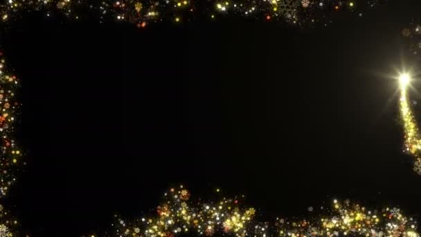 圣诞光粒子框架与粒子闪光装饰你的圣诞项目 — 图库视频影像