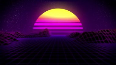 Retro, atari salonu, klasik filmler ve sahne sineması için 80 retro arka plan. Sahne, başlık ve logolar için de iyi bir geçmiş..
