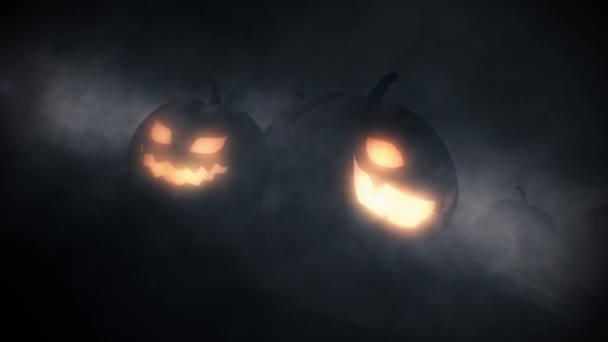 Cadılar Bayramı Arkaplanı Balkabağı Yüzlü Korku Cadılar Bayramı Projeleri Için — Stok video