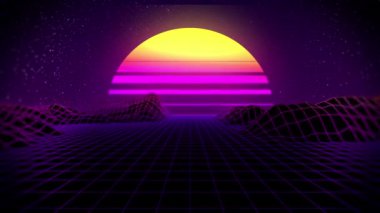 Retro, atari salonu, klasik filmler ve sahne sineması için 80 retro arka plan. Sahne, başlık ve logolar için de iyi bir geçmiş..