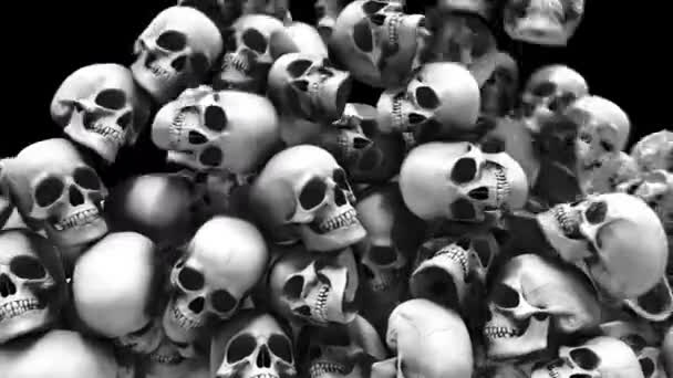 Halloween Transition Halloween Transition Skulls Falling Reveal Screen Your Halloween — Stock Video
