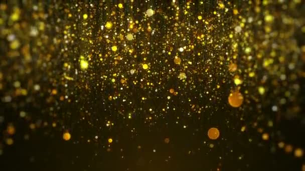Arkaplan Projeniz Için Altın Parçacık Arkaplanlı Altın Arkaplan Paketi — Stok video
