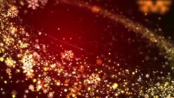 Weihnachten Partikel Hintergrund Mit Schneeflocke Und Partikellicht Fließt Für Weihnachtsprojekte — Stockvideo