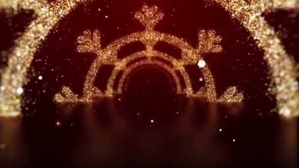 Різдвяний Тунель Фон Сніжинкою Запалює Тунель Частинок Різдвяних Проектів Також — стокове відео