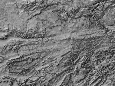 Ghor, province of Afghanistan. Bilevel elevation map with lakes and rivers