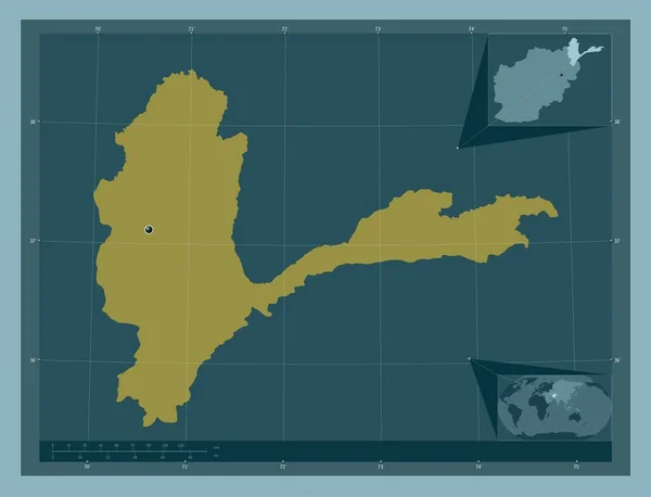 Badakhshan Province Afghanistan Solid Color Shape Corner Auxiliary Location Maps —  Fotos de Stock