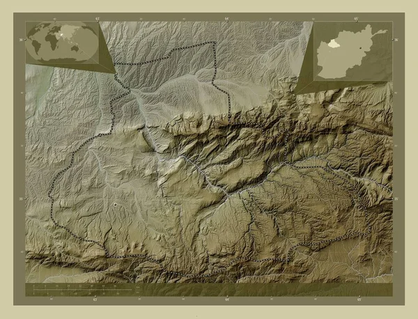 Badghis Province Afghanistan Elevation Map Colored Wiki Style Lakes Rivers — Fotografia de Stock