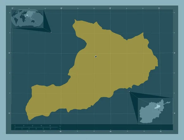 Baghlan Province Afghanistan Solid Color Shape Corner Auxiliary Location Maps — Foto Stock