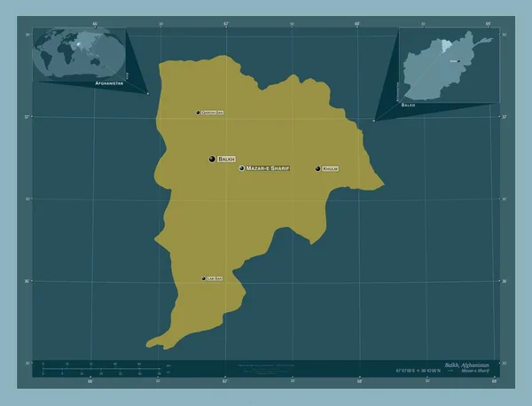 Balkh Province Afghanistan Solid Color Shape Locations Names Major Cities — Stok fotoğraf