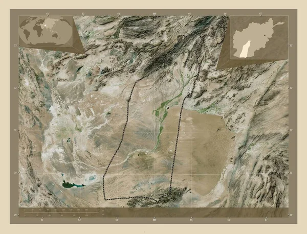 Hilmand Province Afghanistan High Resolution Satellite Map Corner Auxiliary Location — Stok fotoğraf