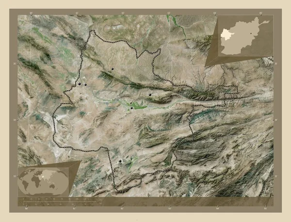 Hirat Province Afghanistan High Resolution Satellite Map Locations Major Cities — Fotografia de Stock