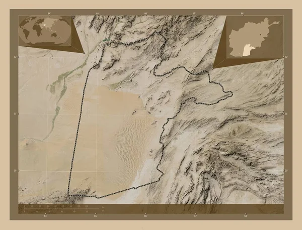 Κανταχάρ Επαρχία Αφγανιστάν Δορυφορικός Χάρτης Χαμηλής Ανάλυσης Γωνιακοί Χάρτες Βοηθητικής — Φωτογραφία Αρχείου
