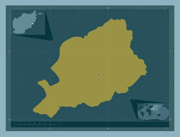 Khost Province Afghanistan Solid Color Shape Locations Major Cities Region — Foto de Stock