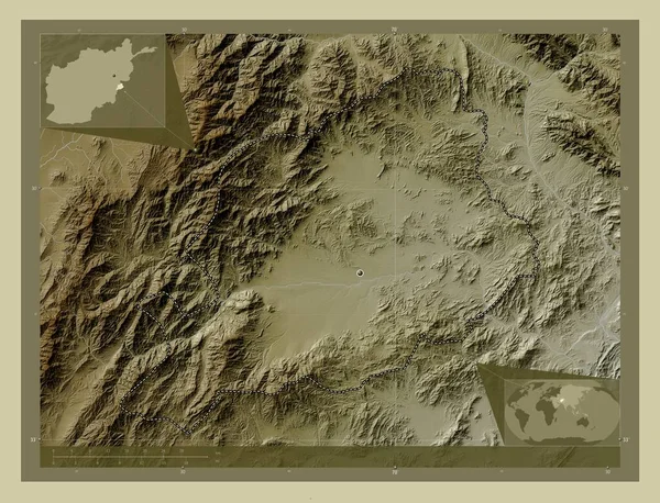 Khost Province Afghanistan Elevation Map Colored Wiki Style Lakes Rivers — Stok fotoğraf