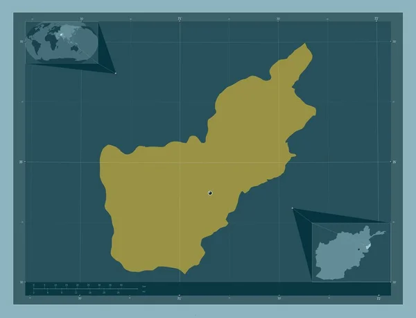 Kunar Province Afghanistan Solid Color Shape Corner Auxiliary Location Maps — Foto de Stock