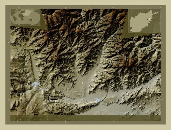 Laghman Province Afghanistan Elevation Map Colored Wiki Style Lakes Rivers — Stockfoto