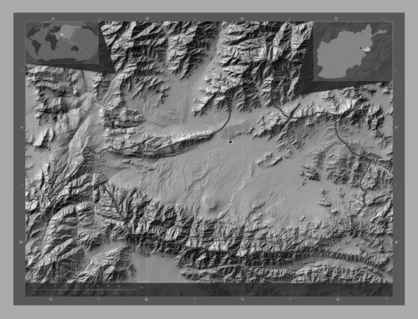 Nangarhar Province Afghanistan Bilevel Elevation Map Lakes Rivers Corner Auxiliary — Zdjęcie stockowe
