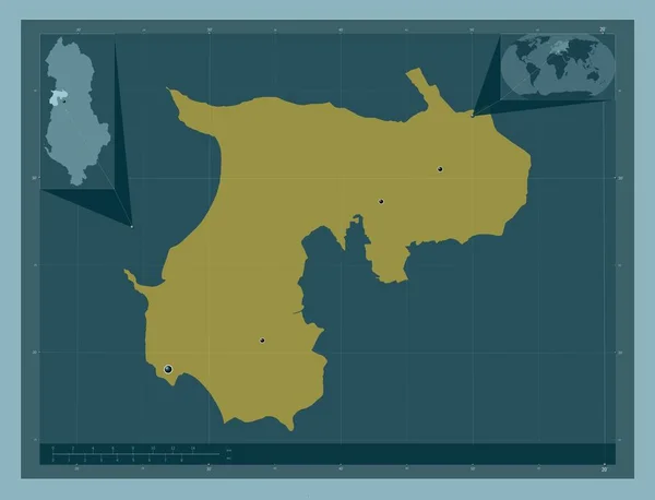 Durres Provincie Albanië Stevige Kleurvorm Locaties Van Grote Steden Van — Stockfoto