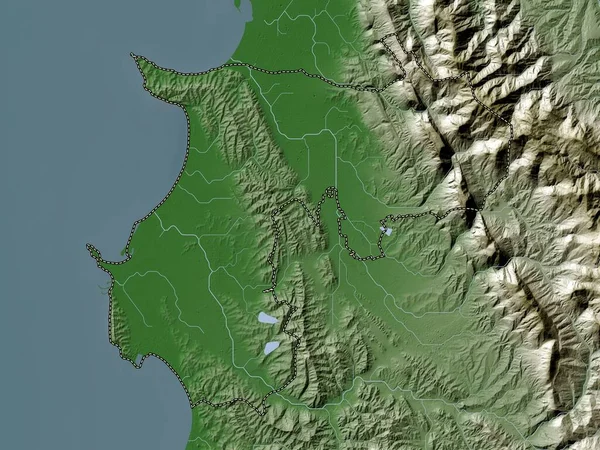 Durres Okres Albánie Výškové Mapy Barevné Stylu Wiki Jezery Řekami — Stock fotografie
