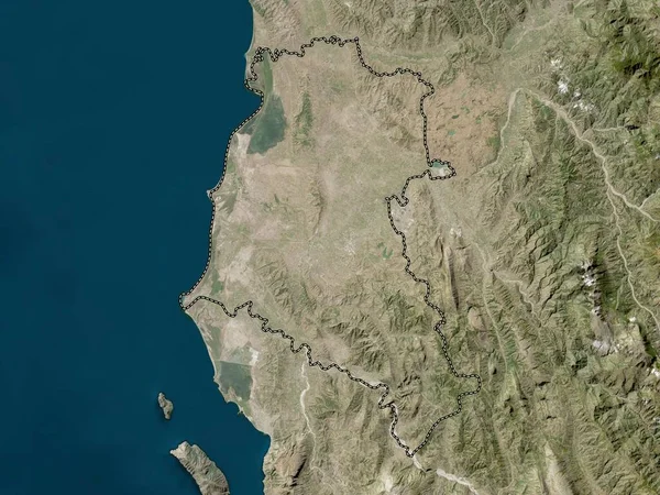 Fier Condado Albania Mapa Satelital Baja Resolución — Foto de Stock