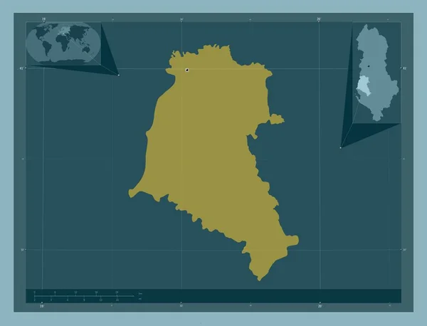Fier Okręg Albanii Solidny Kształt Koloru Pomocnicze Mapy Położenia Narożnika — Zdjęcie stockowe