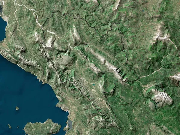 Gjirokaster Albaniens Län Högupplöst Satellitkarta — Stockfoto