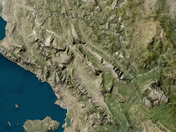 Gjirokaster Wilayah Albania Peta Satelit Resolusi Rendah — Stok Foto