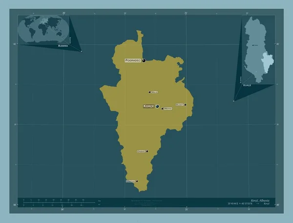 Корче Графство Албания Твердая Форма Цвета Места Названия Крупных Городов — стоковое фото