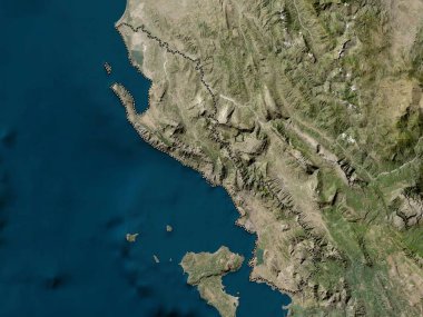 Vlore, Arnavutluk Eyaleti. Düşük çözünürlüklü uydu haritası