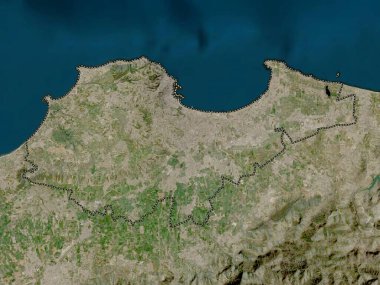 Cezayir, Cezayir vilayeti. Düşük çözünürlüklü uydu haritası