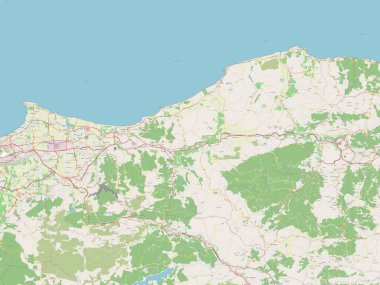 Boumerdes, Cezayir vilayeti. Açık Sokak Haritası