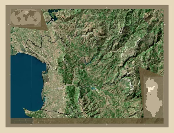 Lezhe Condado Albânia Mapa Satélite Alta Resolução Mapa Localização Auxiliar — Fotografia de Stock