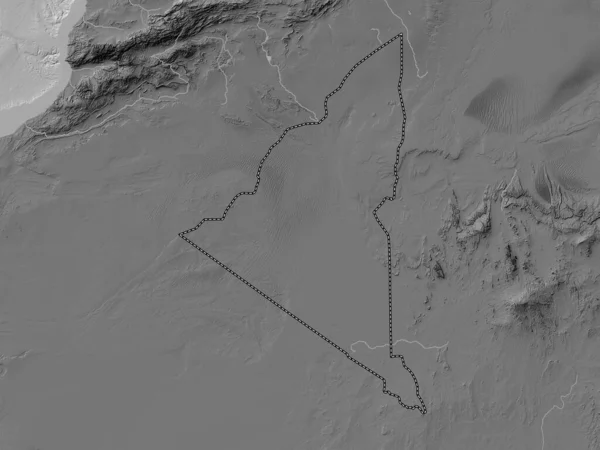 Adrar Prowincja Algieria Dwupoziomowa Mapa Wysokości Jeziorami Rzekami — Zdjęcie stockowe