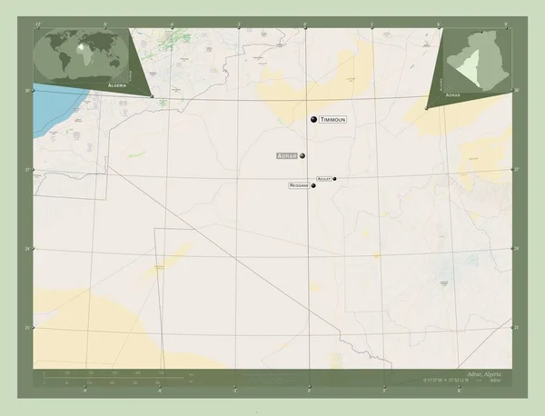 Adrar Provincia Argelia Open Street Map Ubicaciones Nombres Las Principales —  Fotos de Stock