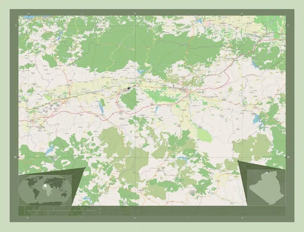 Defla Provincie Algerije Open Plattegrond Hulplocatiekaarten Hoek — Stockfoto