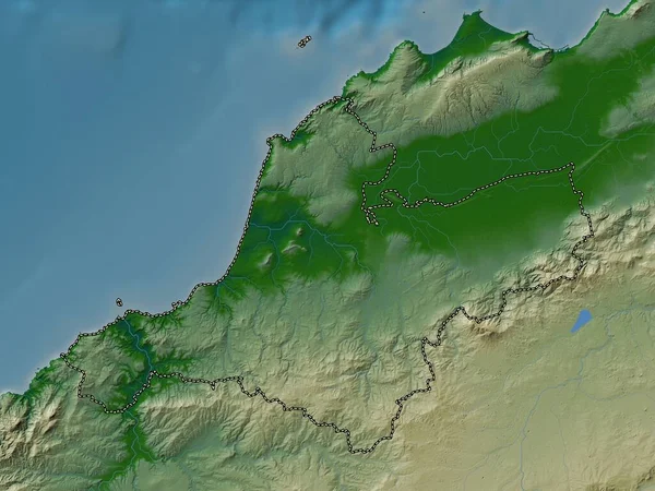 Ain Temouchent Province Algérie Carte Altitude Colorée Avec Lacs Rivières — Photo
