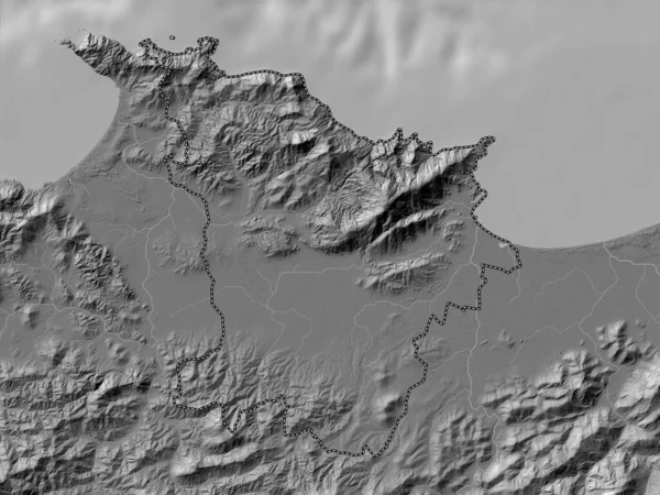 Annaba Cezayir Ili Gölleri Nehirleri Olan Çift Seviyeli Yükseklik Haritası — Stok fotoğraf