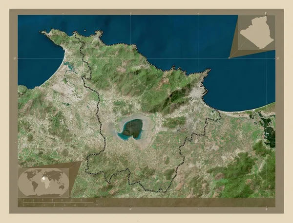 アルジェリアのアナバ州 高解像度衛星地図 コーナー補助位置図 — ストック写真