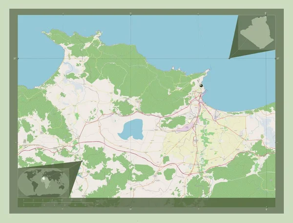 Annaba Provincia Algeria Mappa Stradale Aperta Mappa Della Posizione Ausiliaria — Foto Stock