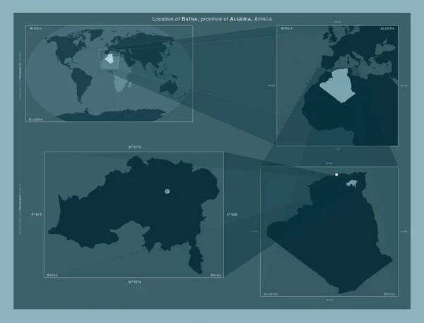 Batna Provincia Argelia Diagrama Que Muestra Ubicación Región Mapas Gran — Foto de Stock