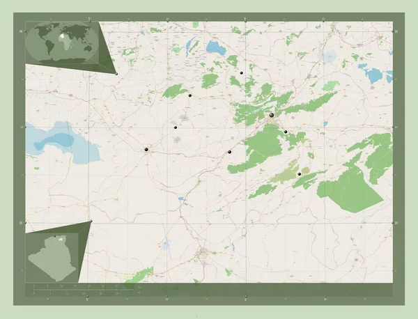 Batna Provincia Algeria Mappa Stradale Aperta Località Delle Principali Città — Foto Stock