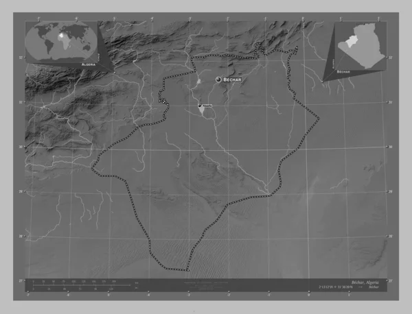 베하르 알제리의 호수와 회색의 지역의 도시들의 위치와 Corner Auxiliary Location — 스톡 사진